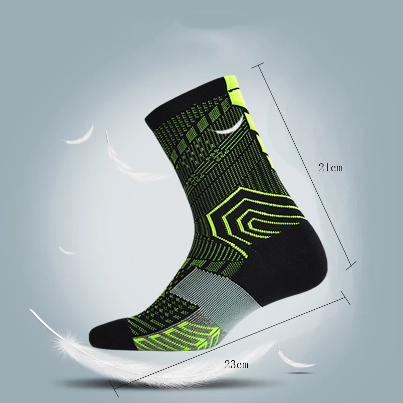 3 пар/лот зеленые полосатые баскетбольные Носки мужские спортивные носки