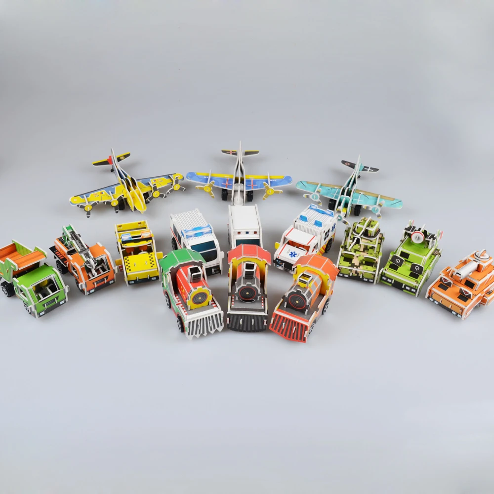 3D пазл сделай сам модель в сборе из бумаги случайный стиль автомобиль игрушки для