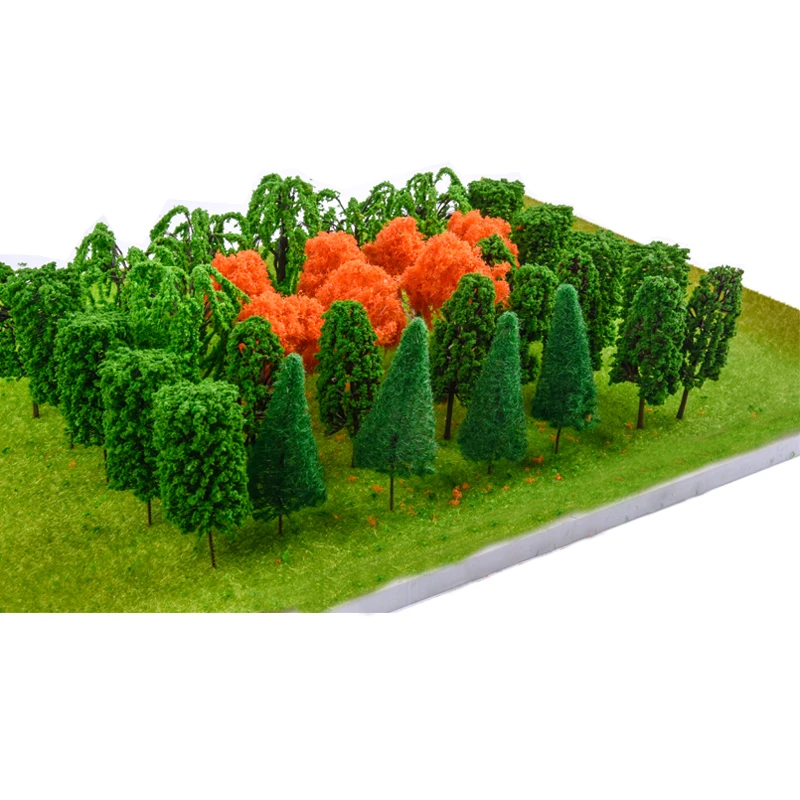 

90pcs Ho Scale Plastic Iron Wire Miniature Model Trees For Building Trains Railroad Layout Scenery Landscape Diorama Accessories