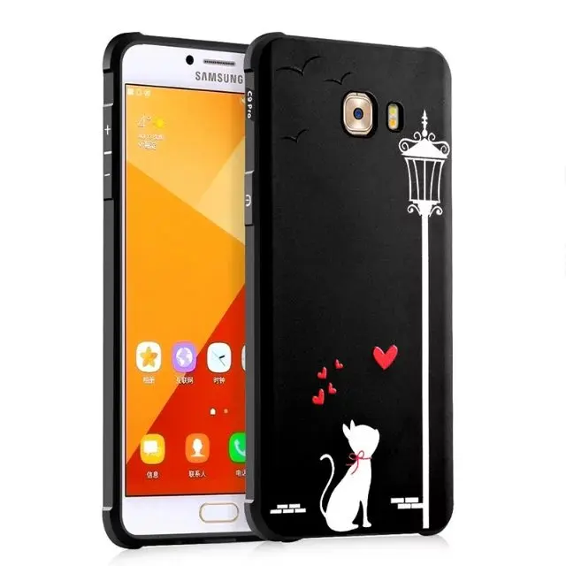 Новые Богатые шаблон Стиль телефон case Для Samsung galaxy c9 pro c9pro Royal Luxury матовая тпу