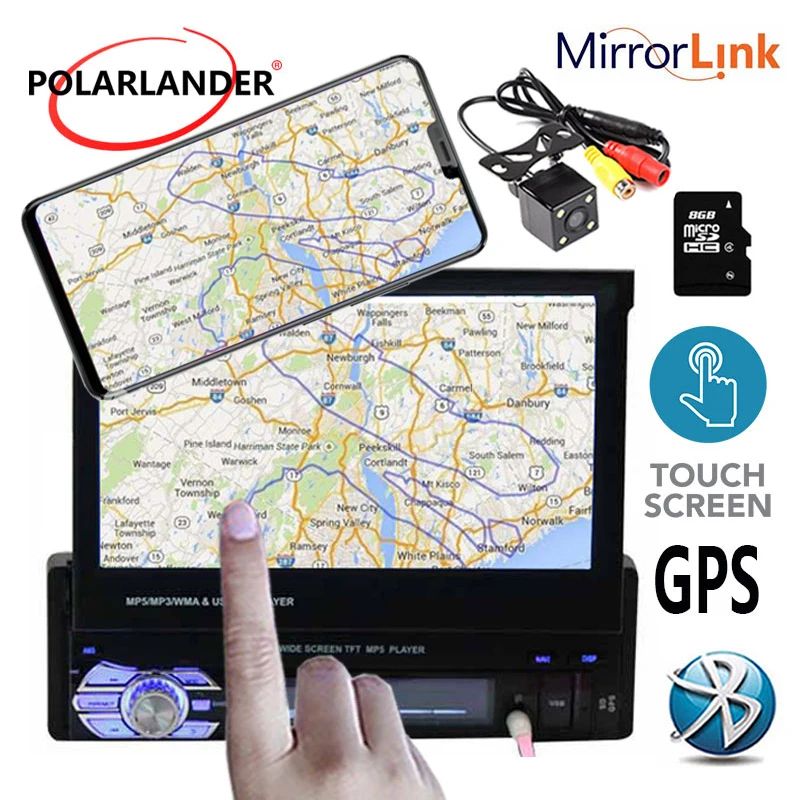 

1 din Car Radio Mirror Link 7 inch touch screen Autoradio Bluetooth Stereo FM USB TF Video MP5 AUX Auto radio cassette player