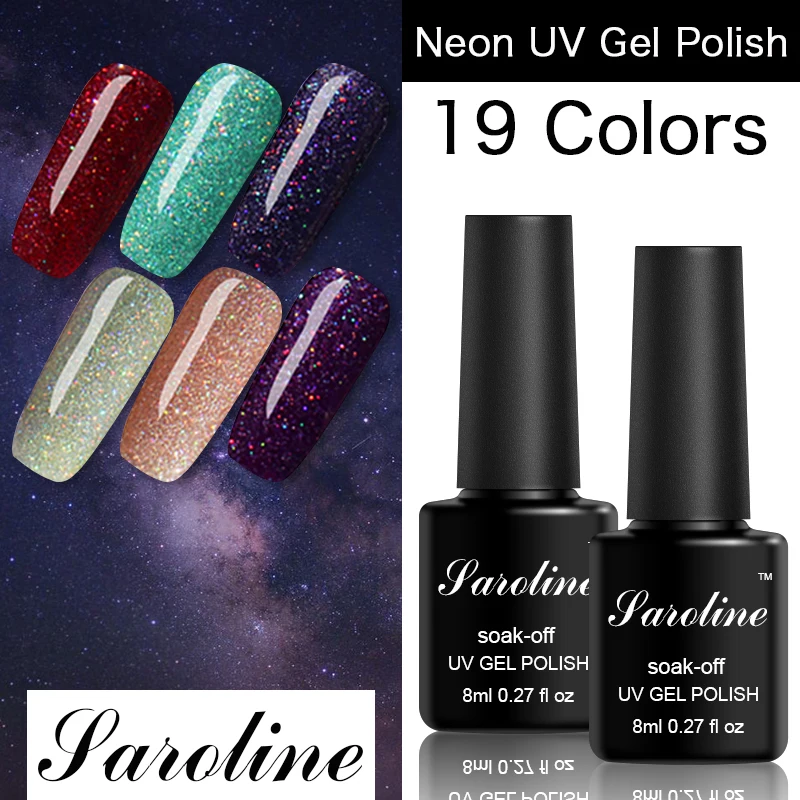 Saroline 3 бутылки неоновый УФ набор гель лаков для ногтей эмаль французский полу