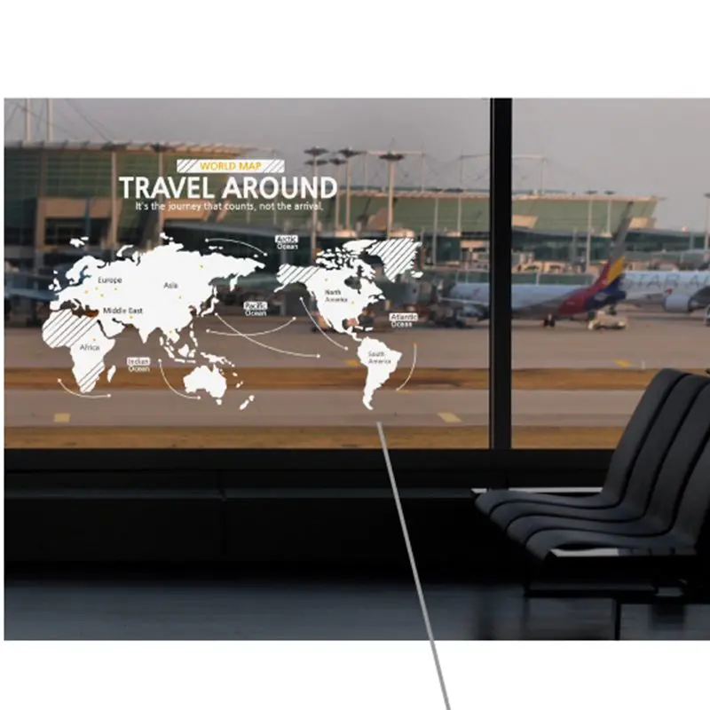 Дорожная карта мира стены Стикеры s большой новый дизайн Кофе магазин узор