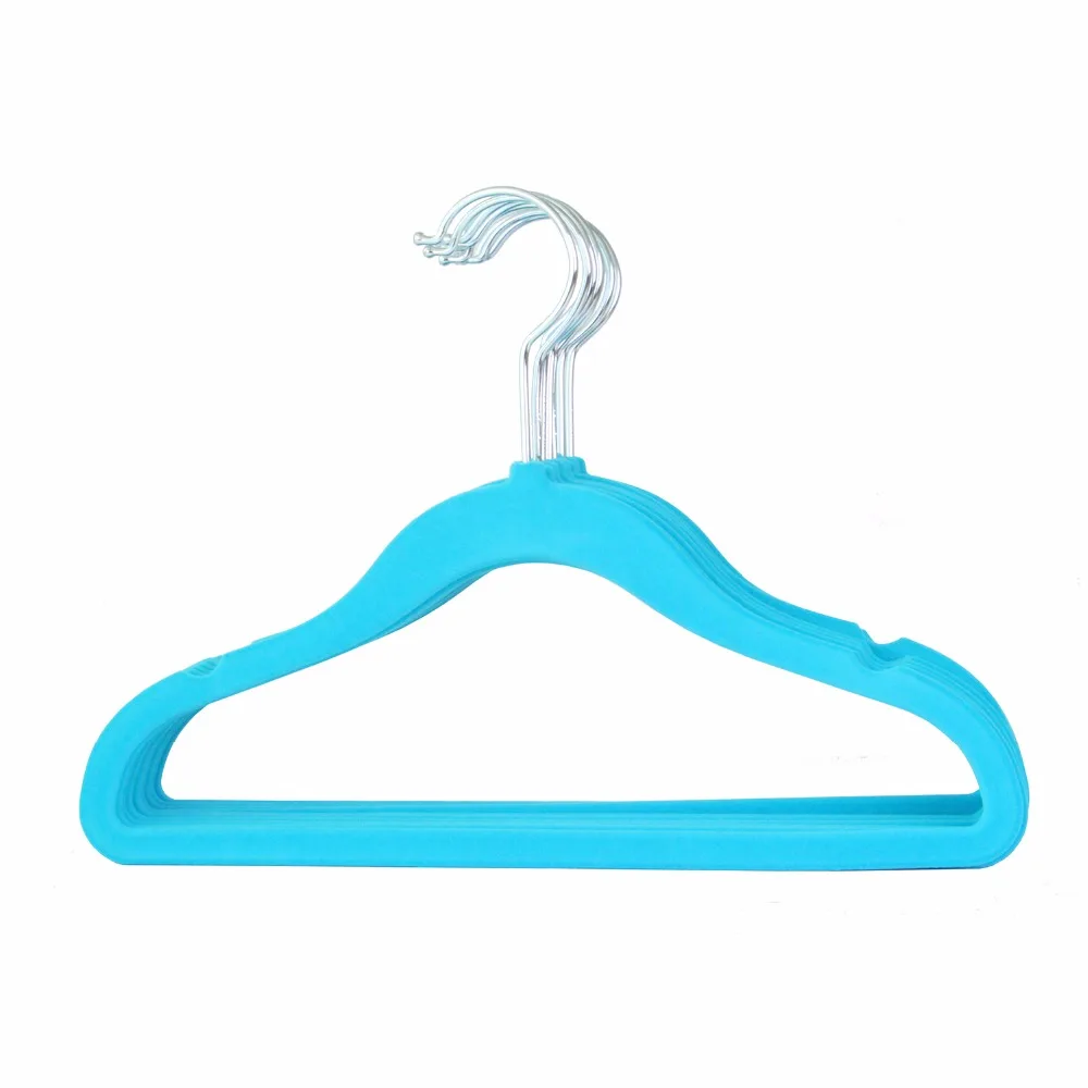 Hangerlink синяя детская стандартная ниспадающая Вельветовая вешалка Orginazer не