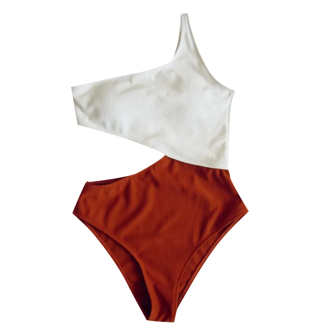 SAGACE цельное сексуальное бикини в стиле пэчворк на одно плечо купальник с