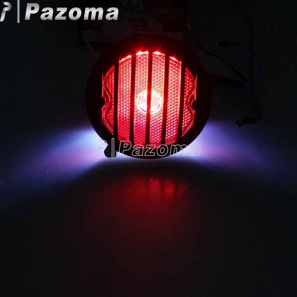 Black Motorcycle Aluminum Grille Shade Tail Stop Brake Light License Plate for Harley Chopper Bobber Cafe Racer Taillight |