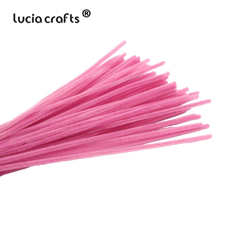 C13 Pink 1" x 6 мм 50 шт. стебли синели, очистители труб детей ручной работы материал для творчества декоративные цветы и венки L0101 - Цвет: C13 Pink