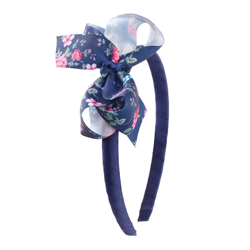 

1PC fashion flower stars colorful print hairband cute big bow headband little girls headdress elegant cartoon hair accessories
