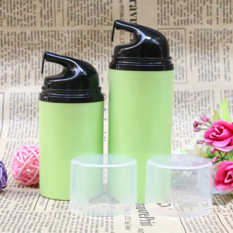 

50ml 80ml Cosmetic Container Green Empty Airless Pump Plastic Bottles Makeup Tools Lotion Bottle F098