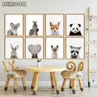 Детский плакат DHROOM с животными, милый детский плакат с животными, кролик, искусство на стене, декоративная картина для детской комнаты
