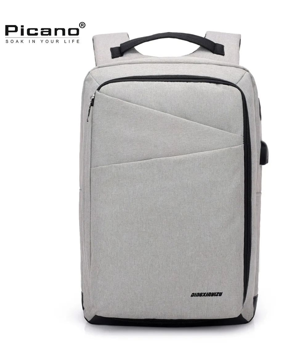 Бесплатная доставка 2018 новый внешний USB зарядный рюкзак picano Мужская Большая
