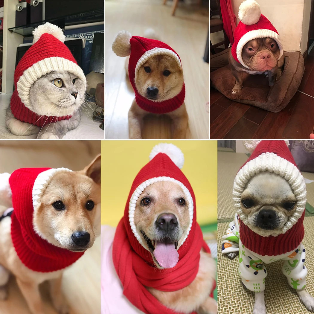Knitted Pet Hat Warm Comfortable Lovely Dog Hats For Pets Cats Winter Warm Knitting Dog Cap Dog Beanie For Puppies Kittens