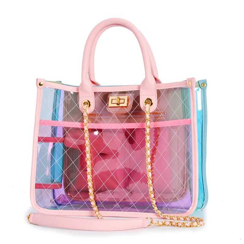 Пляжные сумки для женщин 2019 bolsos mujer de marca famosa пластиковая прозрачная