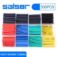 530pcsset heat shrink tubing electronic polyolefin ratio 21 insulation shrinkable tube assortment wrap wire cable sleeve kit
