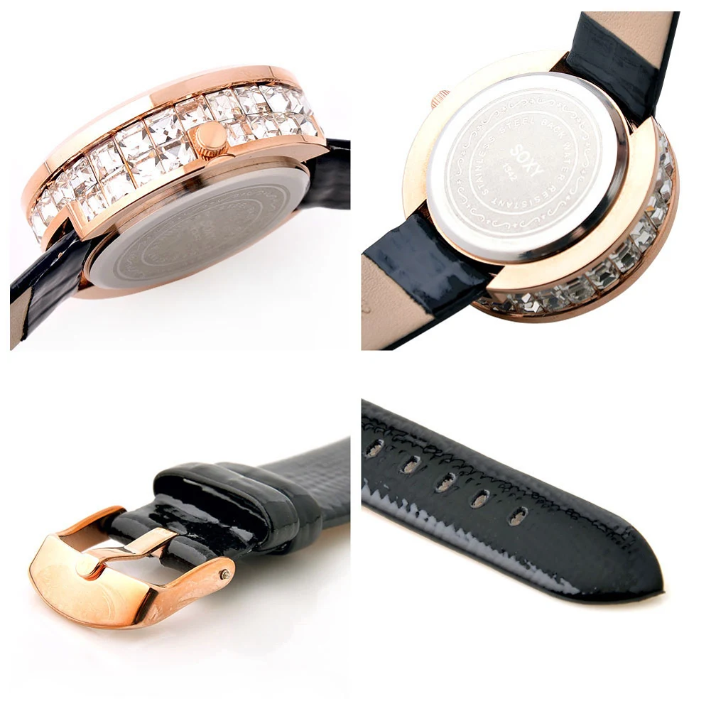 Trendy Ladies Watch Full Crystal Diamond Bling Unique Dial Design Slim Leather Strap Creative Birthday Gifts reloj mujer | Наручные часы