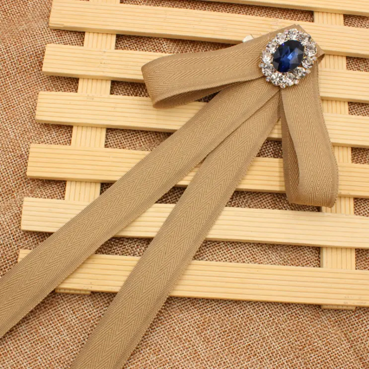 Ribbon Bowtie Элегантный галстук-бабочка для мужчин и женщин на свадьбу, вечеринку, банкет, воротник-рубашка, британский сплав, стразы, жемчуг, бисер, косплей, Униформа, лента, галстук-бабочка - Цвет: Ribbon Bowtie