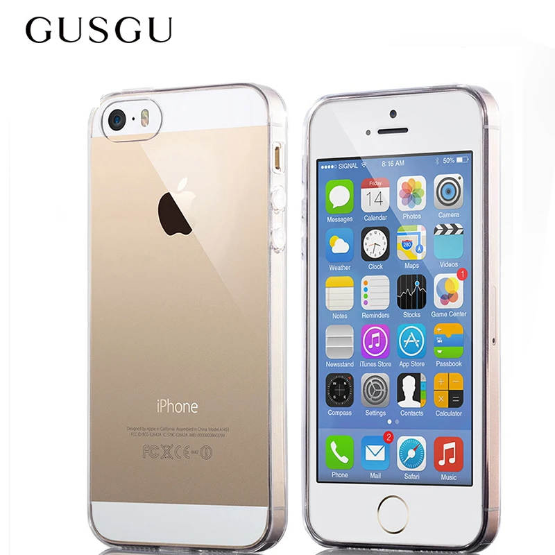 Прозрачные чехлы для телефонов GUSGU мягкий прозрачный чехол iPhone 5s оболочка 5se