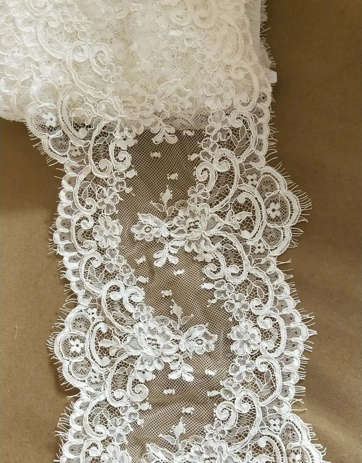 Кружевная ткань Шантильи 3 ярда отделка для свадебной вуали кружевная Alencon