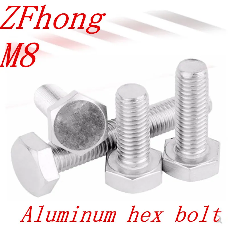 20PCS DIN933 M8*16/20/25/30/35/40/45/50 m8 Aluminum alloy Hex Bolts screw | Обустройство дома