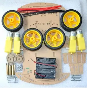 4WD Робот Салона Автомобиля Шасси Комплекты С Датчиком Скорости DC 3 В 5 6 для Arduino SG166