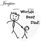 jweijiao worlds best dad heart beauty health mirrors super papa happy fathers day gift makeup mirrors a911