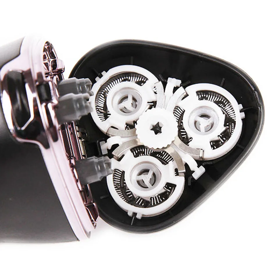 Kemei мужчин Перезаряжаемые поворотный электробритвы Бритвы с 3D плавающий