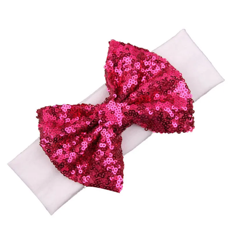 Hot Sale 2017 Fashion Hair Bands Kids Accessories Elastic Children Headband Cute Sequins Bow Baby Girl Knot Head Wraps | Детская одежда