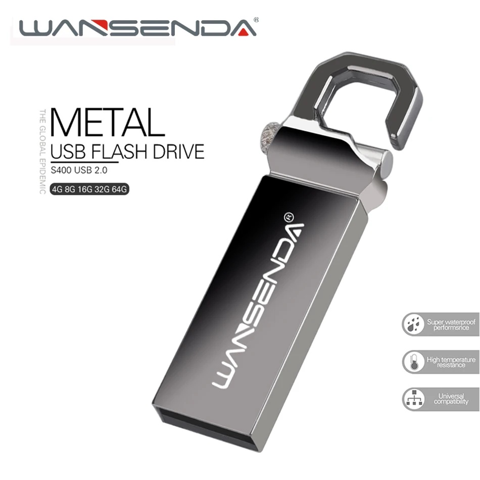 Оригинальный металлический флеш накопитель Wansenda 128 ГБ 64 32 16 8 4 Гб USB накопители