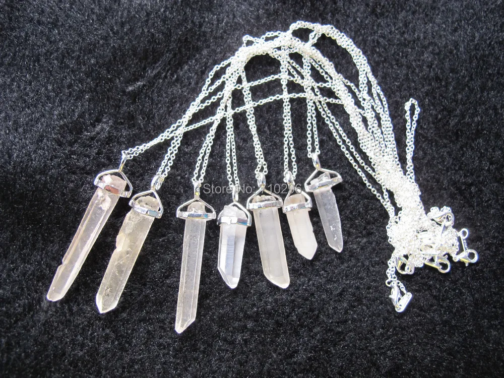 Подвески из натурального кварца ожерелье с драгоценным камнем серебряным