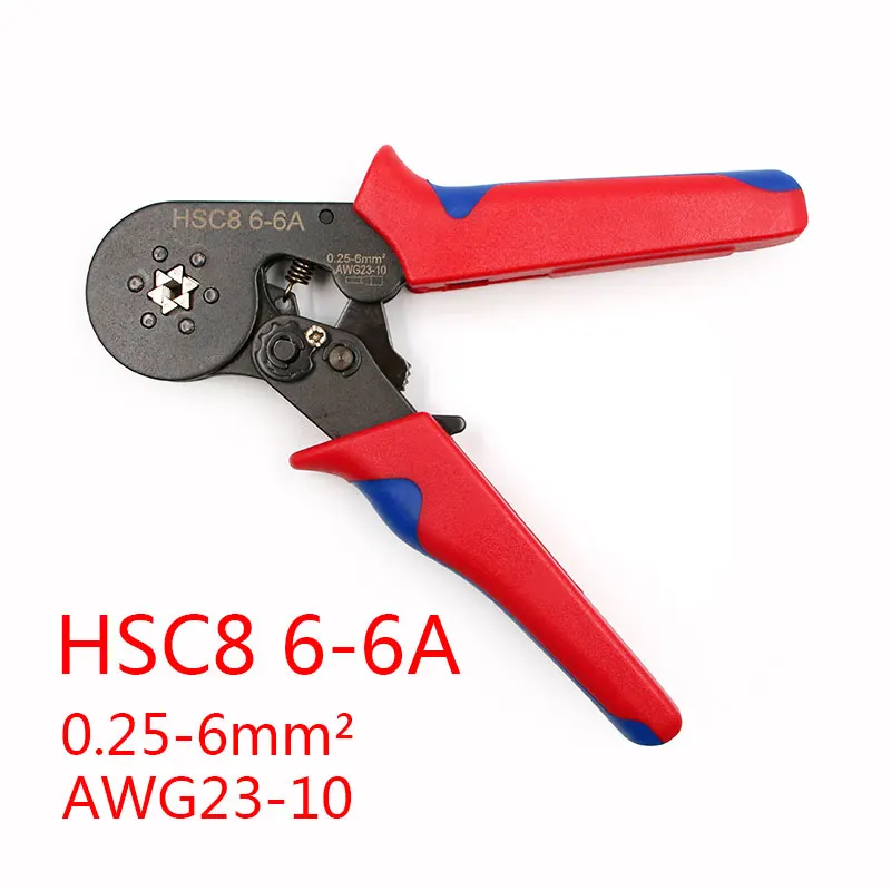 HSC8 6 6A FASEN HSC8 6-6 SELF-ADJUSTABLE MINI-TYPE CRIMPING PLIER 0.25-6mm2 Straight German Pliers Hand Tools VE Terminal Connectors - Цвет: HSC8 6 6A