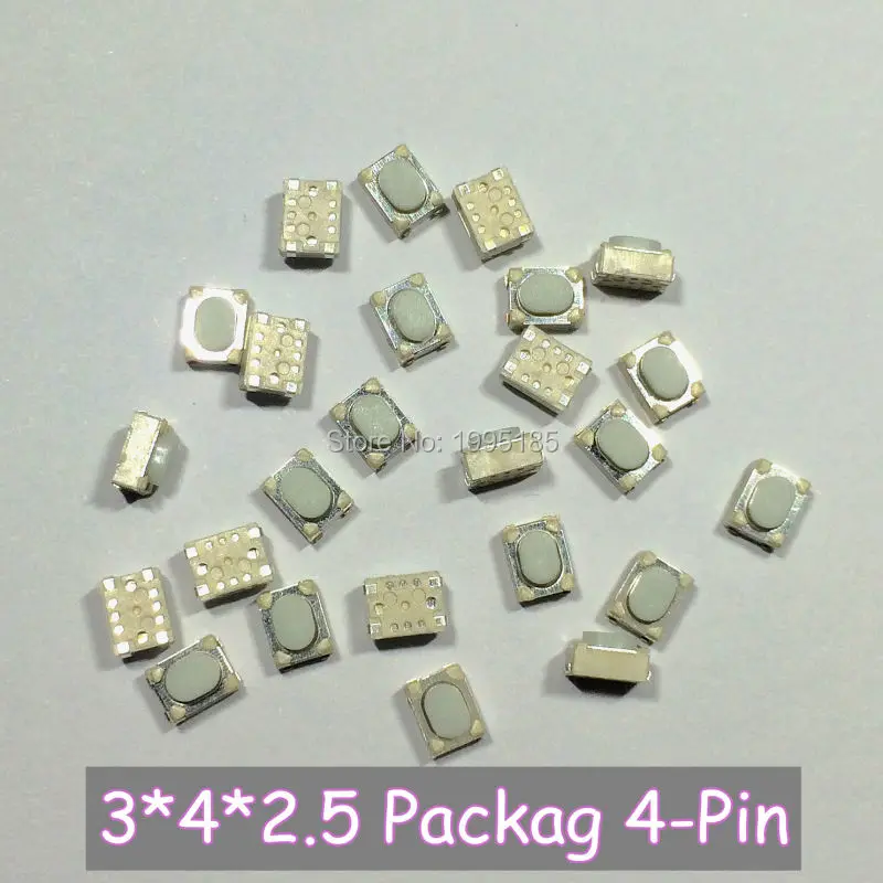 100 шт h 3*4*2 5 белый плоский ножной переключатель в наличии 3X4X2.5 полоса упаковка