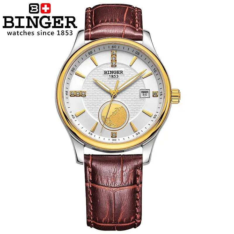 Швейцарские мужские часы Роскошные брендовые наручные Бингер автоматические