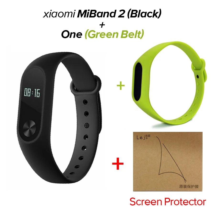 Xiaomi mi Band 2 mi band 2 фитнес-трекер монитор сердечного ритма OLED дисплей тачпад Bluetooth 4,0 для Android IOS умный Браслет - Цвет: -GREEN N 1FILM