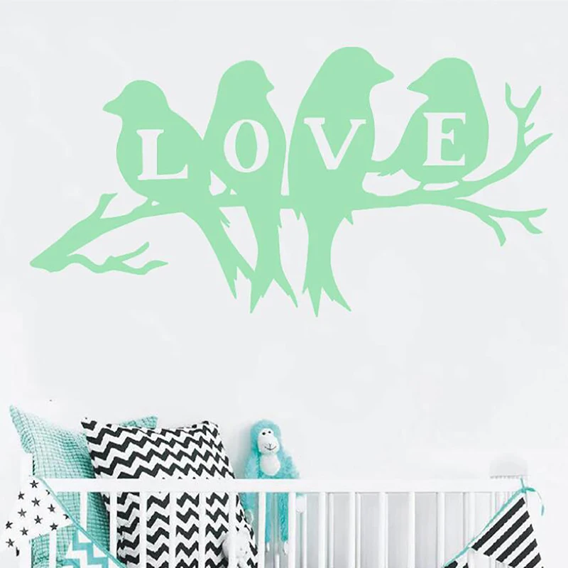 Luminous Bird Twig Wall Sticker For Kids Room Engraving Poster Glow In Dark Home Decor Accessories | Дом и сад