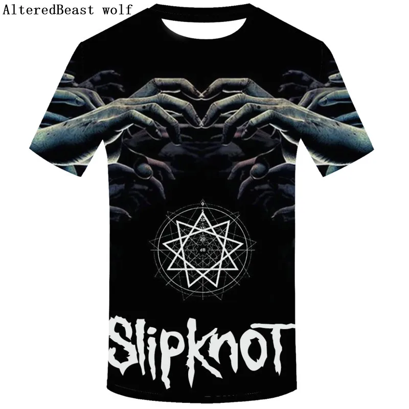 Брендовая Готическая футболка, футболка Slipknot, Панк футболки, рок футболка, принт, Мужская 3D футболка, короткий рукав, Мужская одежда, повседневная одежда
