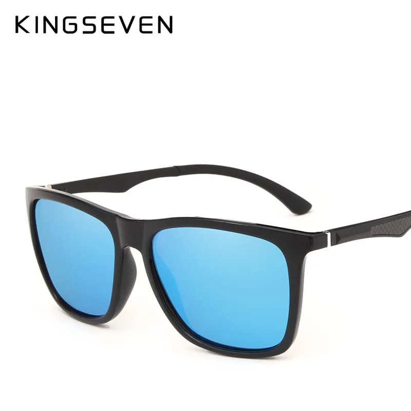 KINGSEVEN Дизайнерские Мужские поляризационные Квадратные Солнцезащитные очки, модные мужские очки с алюминиевыми ножками, УФ-защита N7536