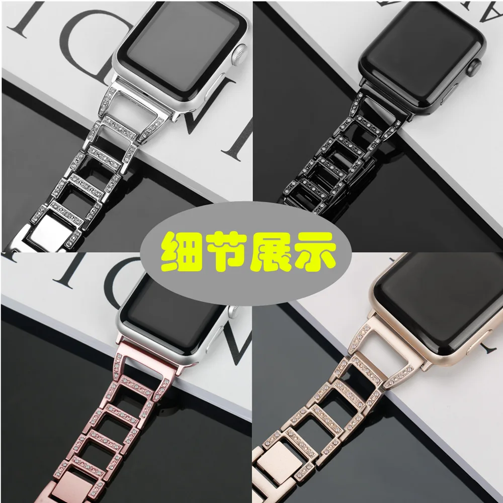 Кожаный ремешок для часов Apple Watch 38 мм 42 серия 1 2 3 браслет из нержавеющей стали с