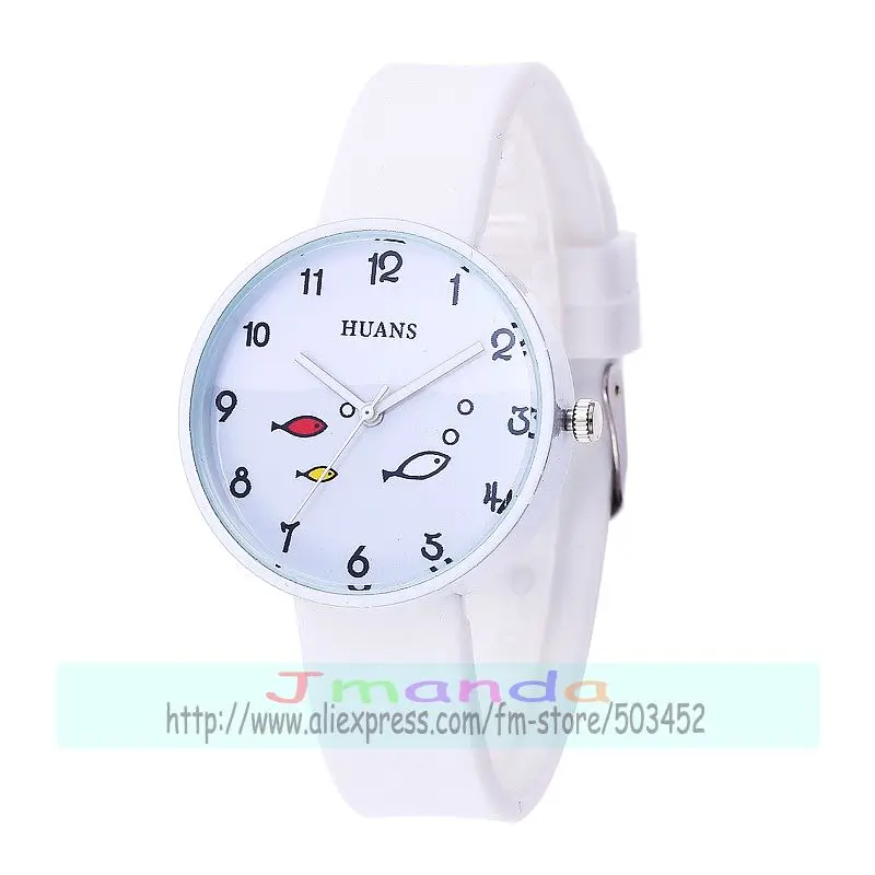 100 шт./лот huans женские милые силиконовые часы карамельных цветов кварцевые в виде