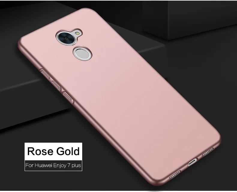 WolfRule для крышки huawei Y7 Prime чехол Гладкий тонкий PC чехол для телефона для huawei Y7 чехол для huawei Enjoy 7 Plus оболочка 5,5'' - Цвет: Rosegold