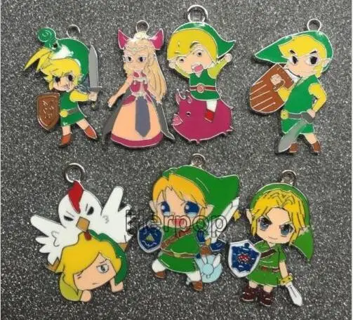 New lot 10Pcs Popular Cartoon Anime Green boy mix Necklace Key chain earrings Metal Charm Pendants Jewelry Making | Украшения и