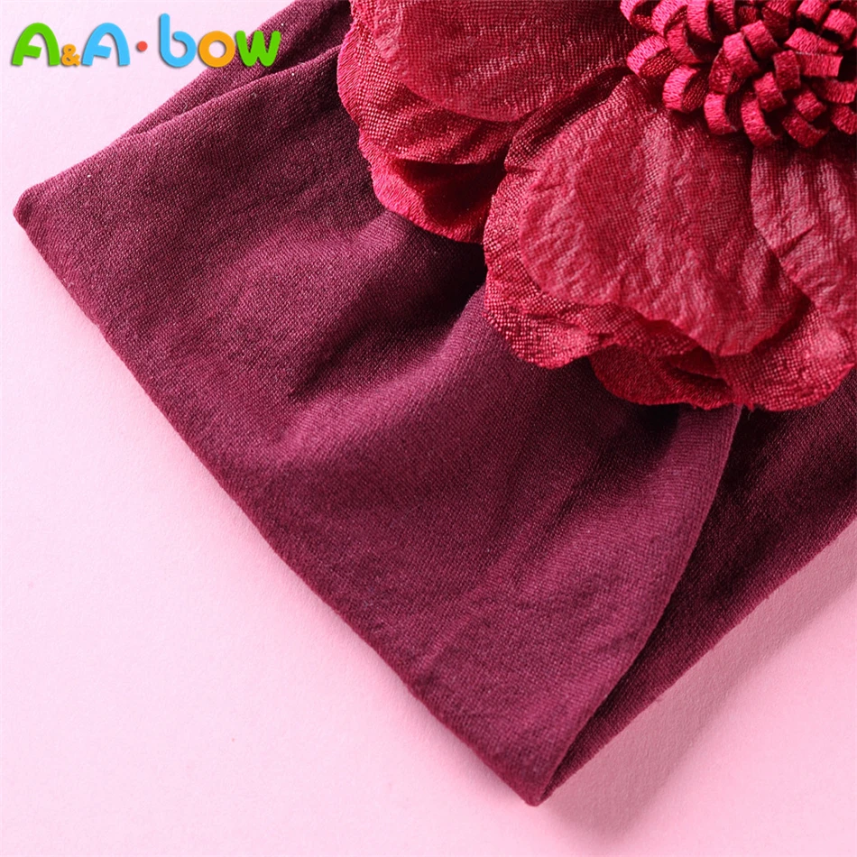 Diadema de nailon con estampado Floral para beb&eacute;, turbante el&aacute;stico suave, para la cabeza diadema, calentador, 8 unids/lote-3