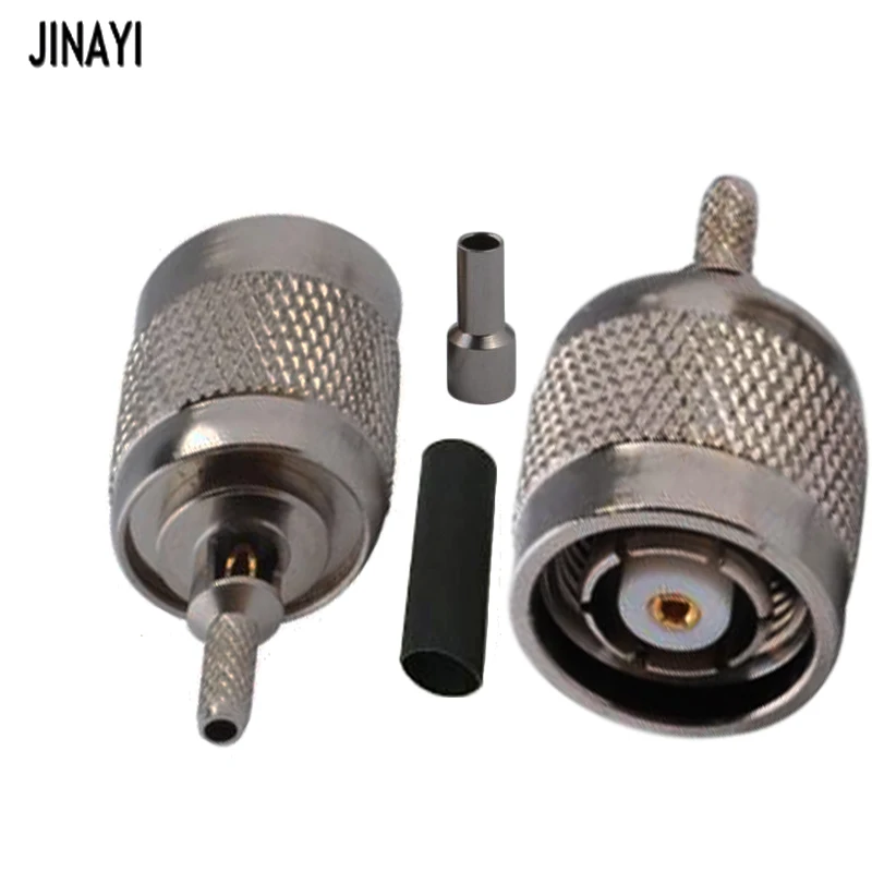 10 шт. мужской прямой обжимной соединитель для коаксиального кабеля адаптера RG174