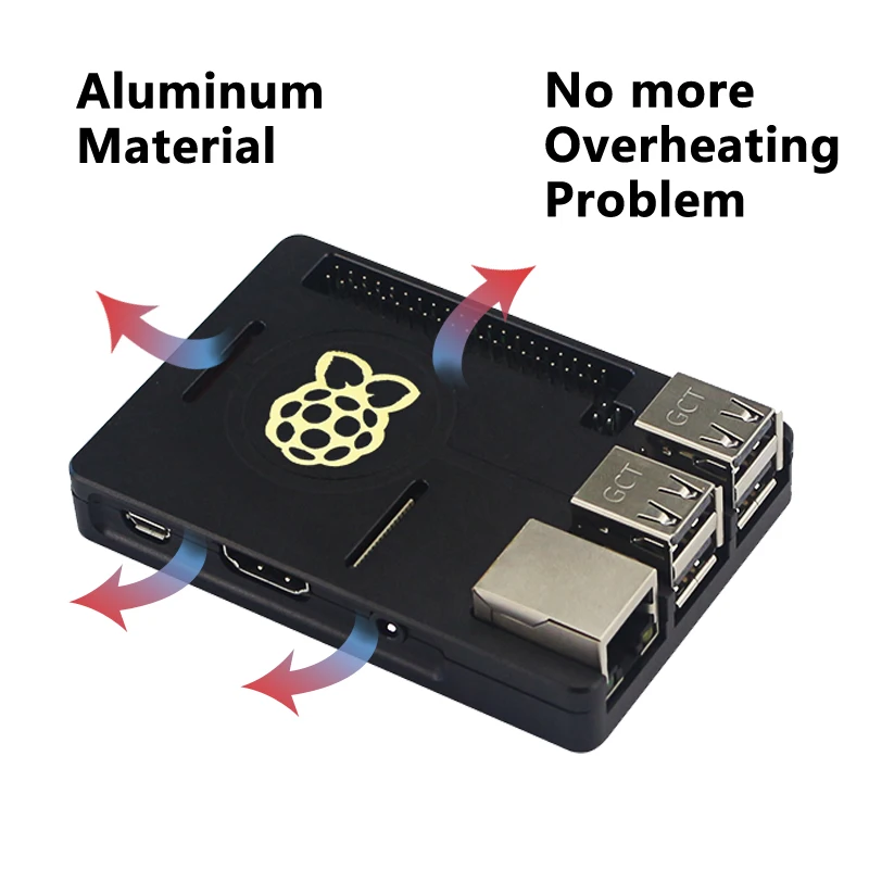 Новейший металлический корпус Raspberry Pi 3 из алюминиевого сплава с охлаждающей