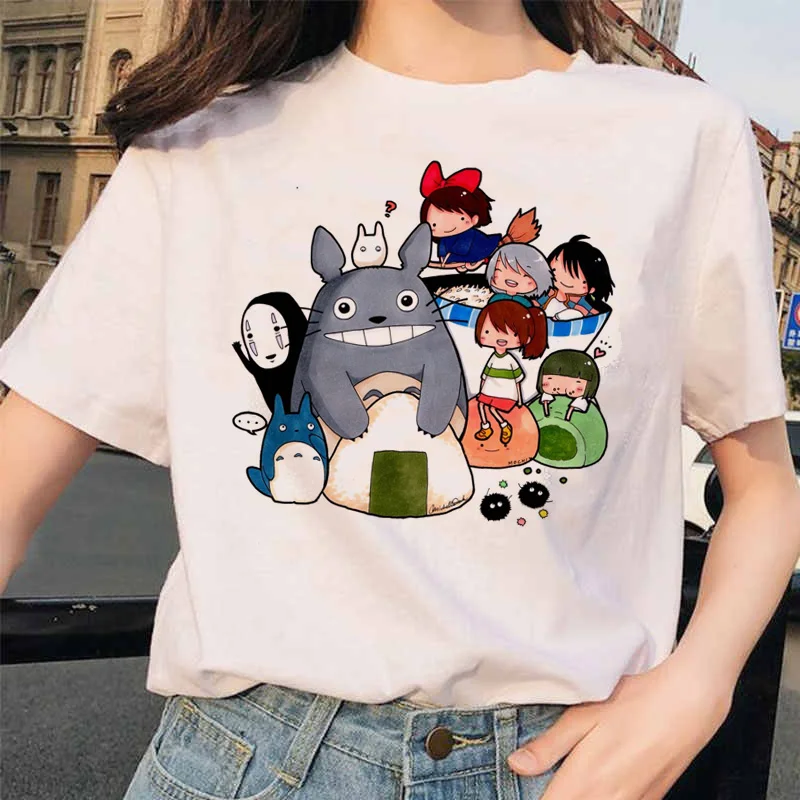5545 Totoro Унесенные призраками студия Ghibli femme Футболка японская женская ulzzang футболка аниме Хаяо Миядзаки женская футболка Харадзюку 90s - Цвет: 5545
