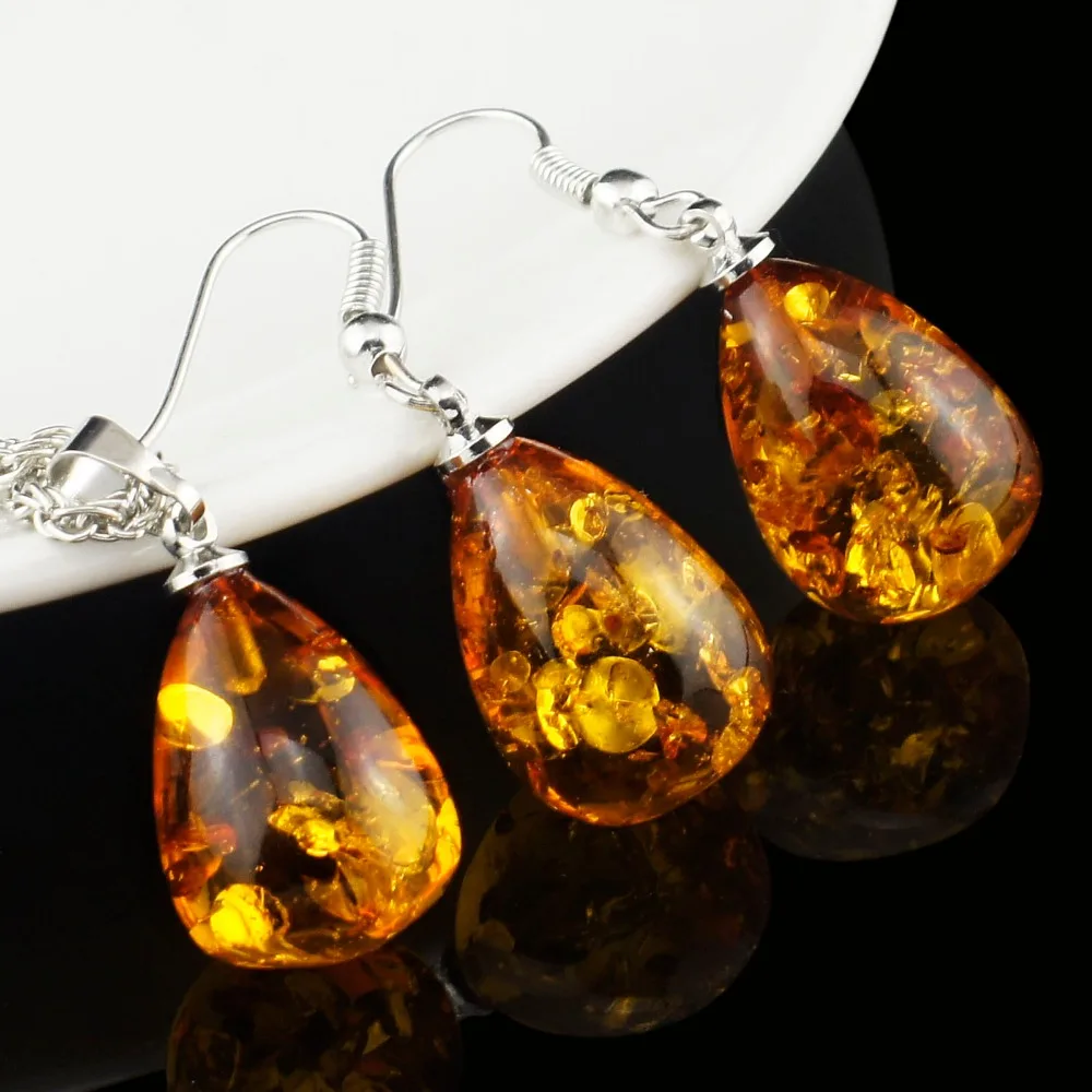 Женский модный комплект из ожерелья и серег с имитацией слезы L40701|wedding jewelry sets|fashion
