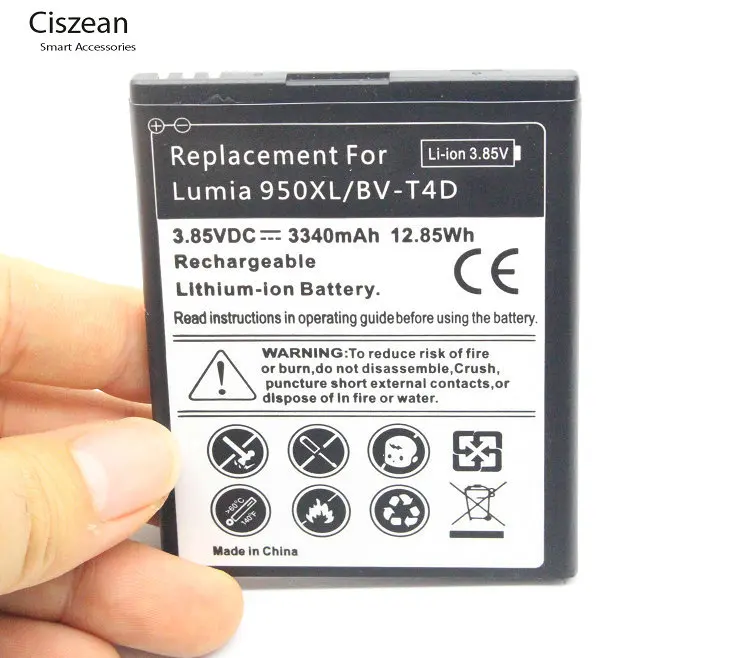 Ciszean 5x 3340mAh Replacement Battery For Microsoft Nokia Lumia 950 XL 940 RM-1118 RM-1116 BV-T4D BVT4D | Мобильные телефоны и