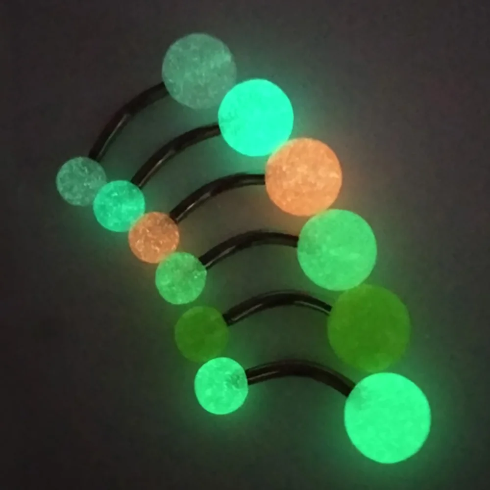 Кольцо TIANCIFBYJS с колокольчиком в темноте украшение для пирсинга живота акриловым