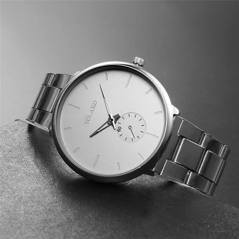 Мужские наручные часы WD кварцевые деловые с простой зеркальной сталью и