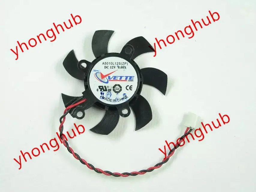 Вентилятор для охлаждения сервера VETTE A5010L12S ZP DC 12 В 0,08 а 2 провода 50x50x10 мм