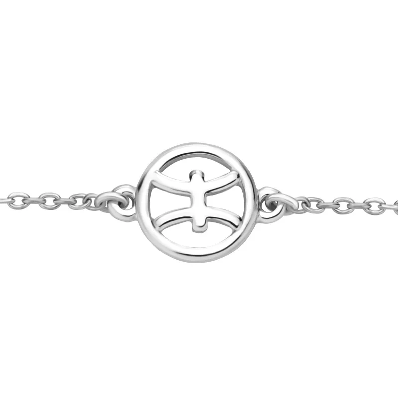 Женские браслеты Swarovski, кристалл, 12 созвездий, модные голубые глаза дьявола, серебряные браслеты, подарок на Хэллоуин для леди - Цвет камня: for Pisces